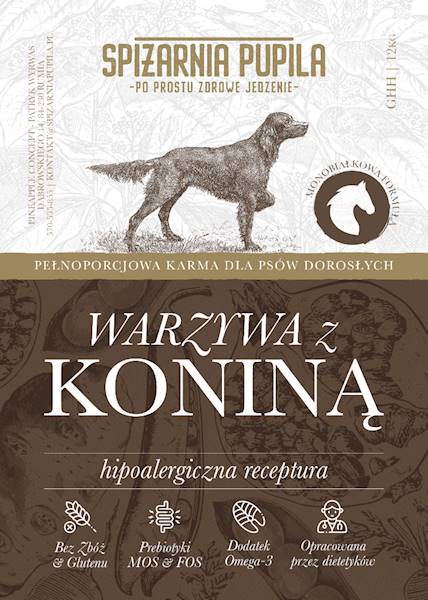 SPIŻARNIA PUPILA GRAIN FREE WARZYWA Z KONINĄ 12KG