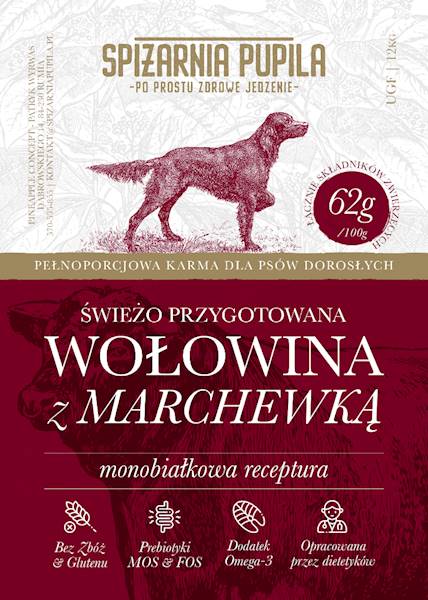 SPIŻARNIA PUPILA GRAIN FREE WOŁOWINA Z MARCHEWKĄ 12KG