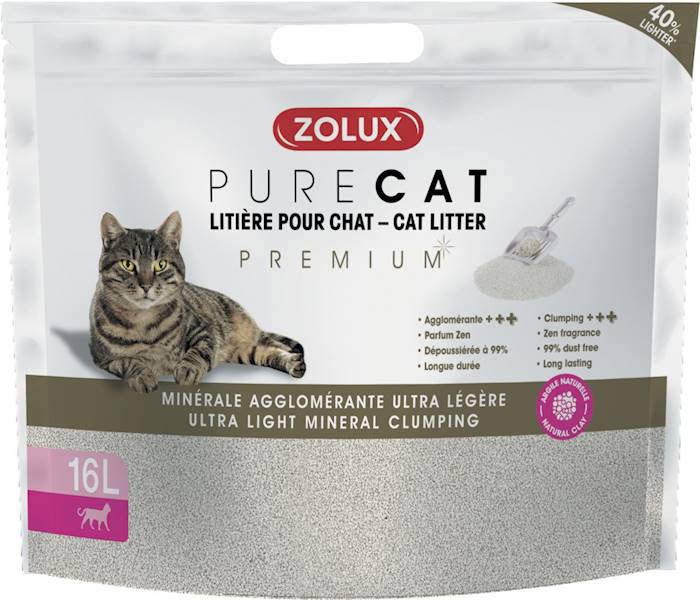 ZOLUX PURECAT PERFUMOWANY ŻWIREK MINERALNY POCHŁANIAJĄCY ZAPACHY 8L
