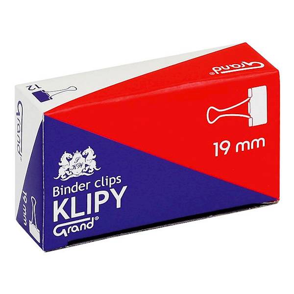 KLIPY BIUROWY 19 mm 12 szt GRAND