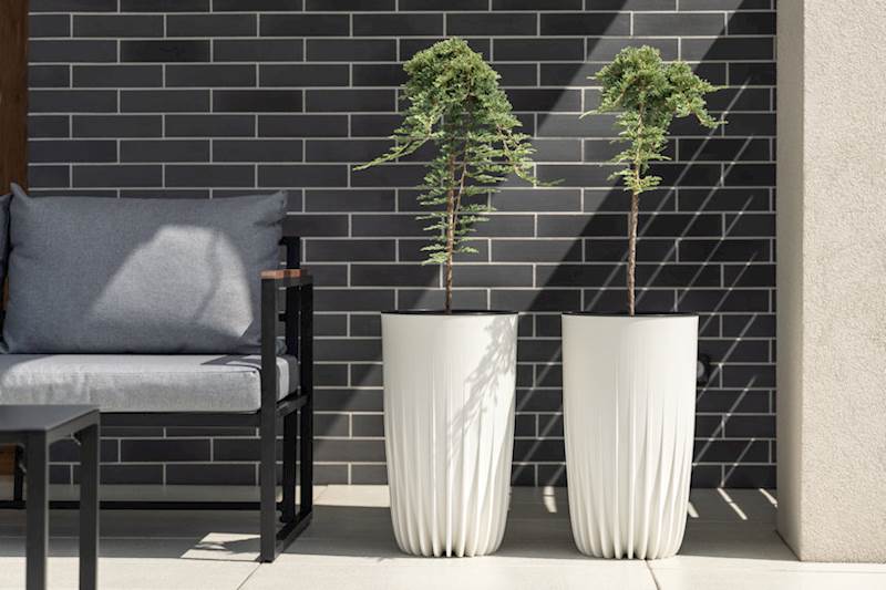 Doniczka MIRA wysoka 250 szary