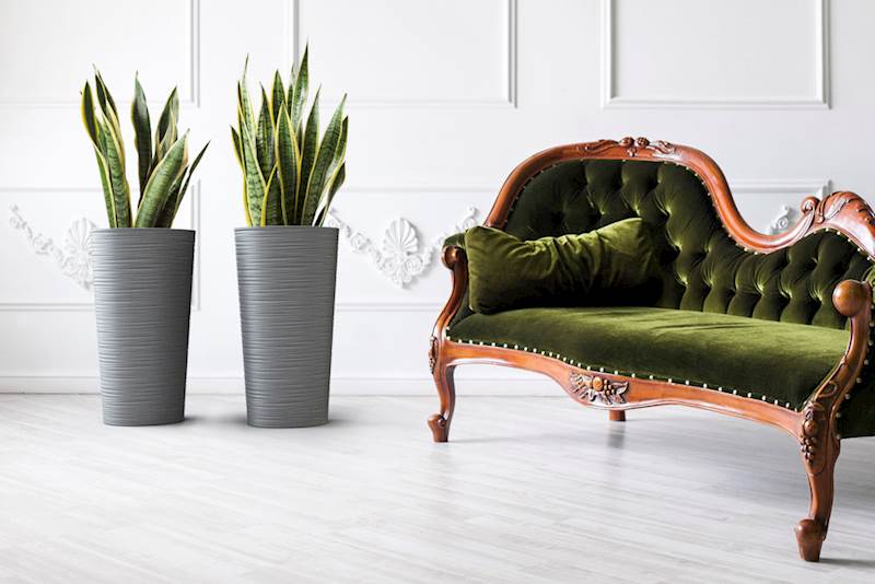 Doniczka LILIA 190 dłuto - grafit metalik