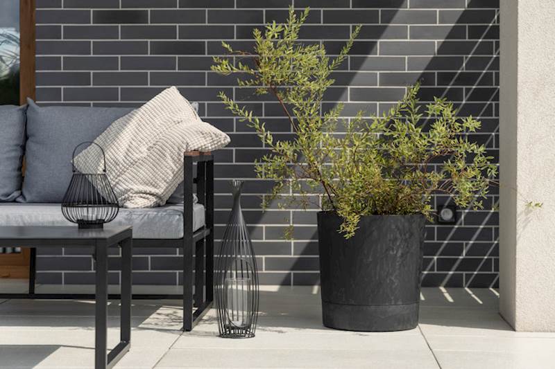 Donica z podstawką AURA 110 recycled szary beton