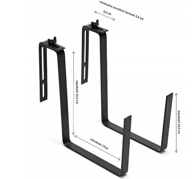 Uchwyt Metalowy do kwietnika BEGONIA - czarny