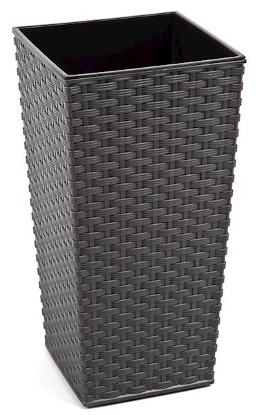 Doniczka FINEZJA 190x190 rattan - grafit metalik