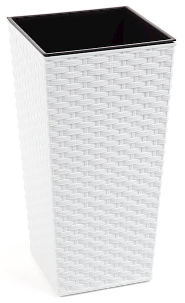 Doniczka FINEZJA 300x300 rattan - biały