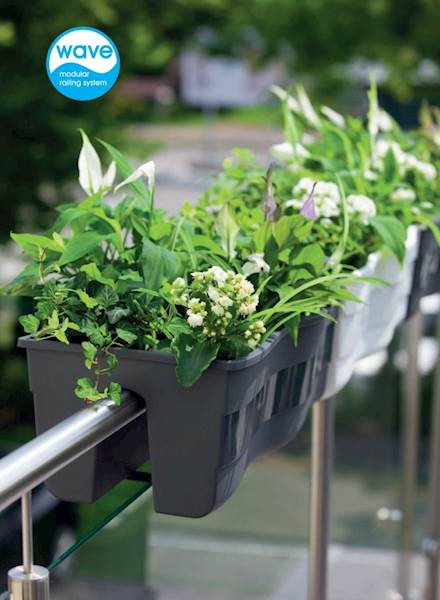 Donica skrzynka balustradowa fala 60 głęboka czerń