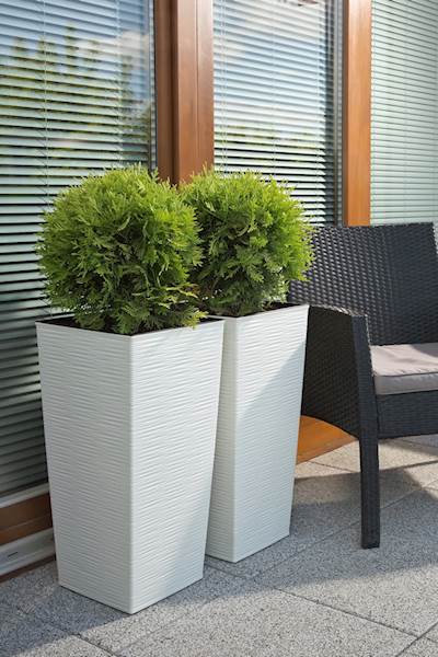 Doniczka FINEZJA 250x250 dłuto - biały