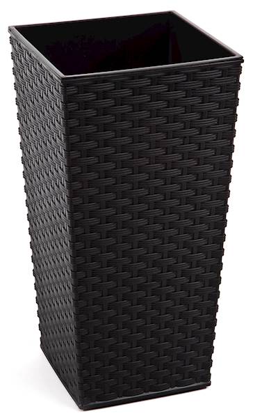 Doniczka FINEZJA 190x190 rattan - czarny