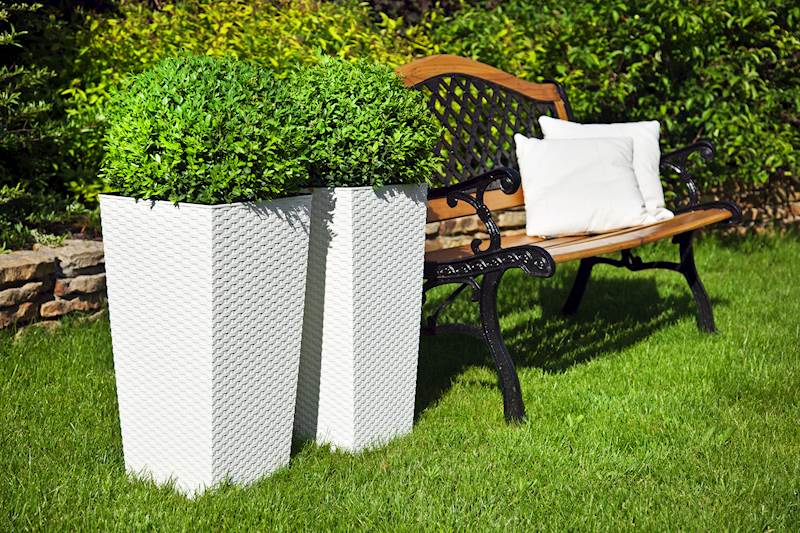 Doniczka FINEZJA 250x250 rattan - biały