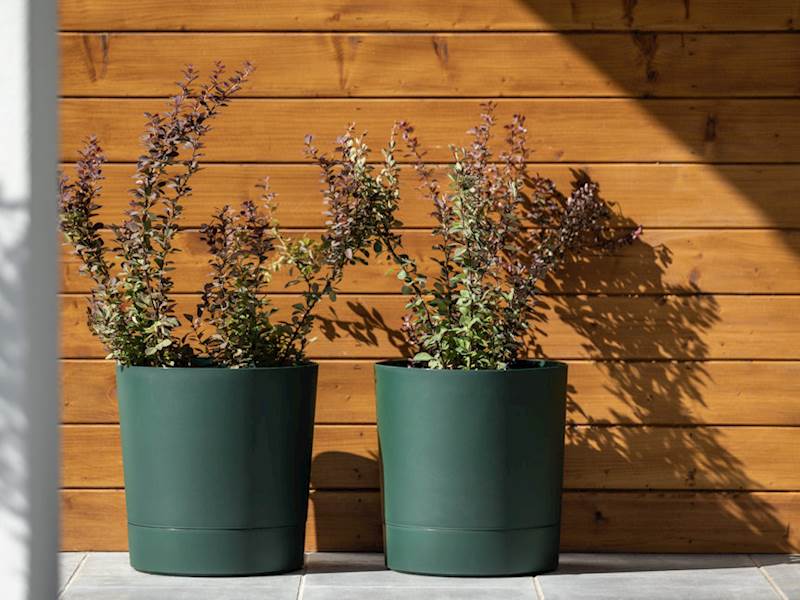 Donica z podstawką AURA 350 recycled szary beton