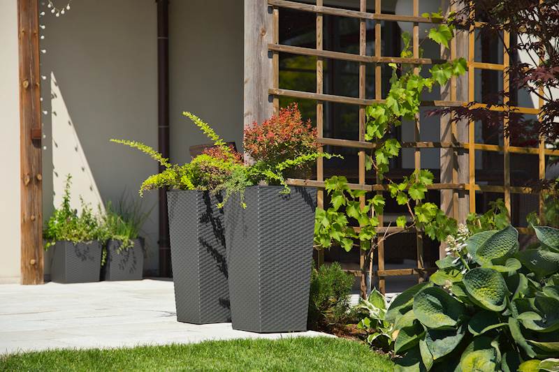 Doniczka FINEZJA 300x300 rattan - mokka