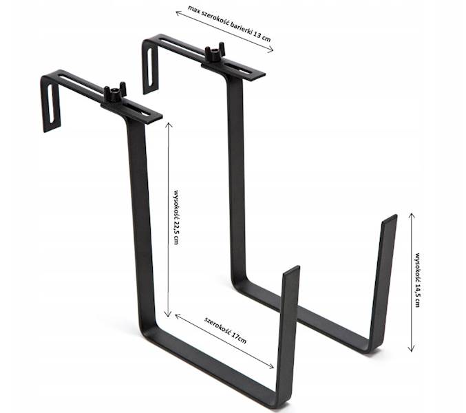 Uchwyt Metalowy do kwietnika BEGONIA - czarny