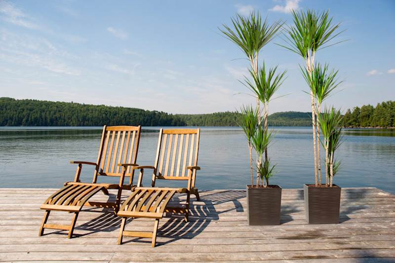 Doniczka JUKA 300x300 dłuto - grafit metalik