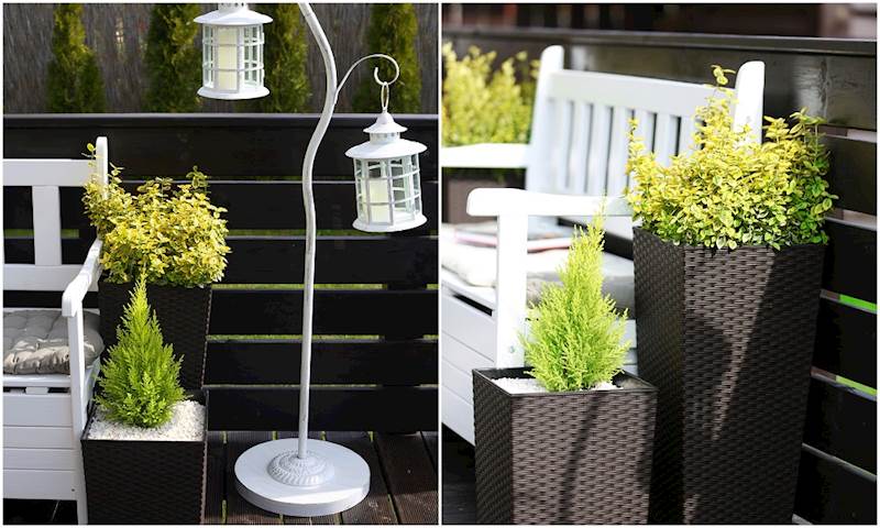 Doniczka JUKA 300x300 rattan - biały