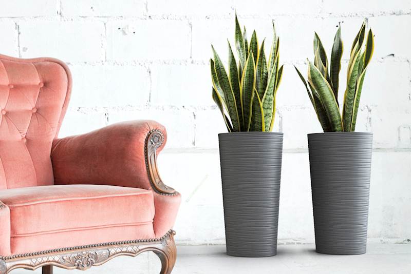 Doniczka LILIA 250 dłuto - czarny