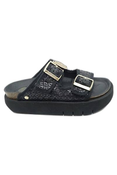 Klapki GENUINS Hawaii Raffia GE-G105669 czarny