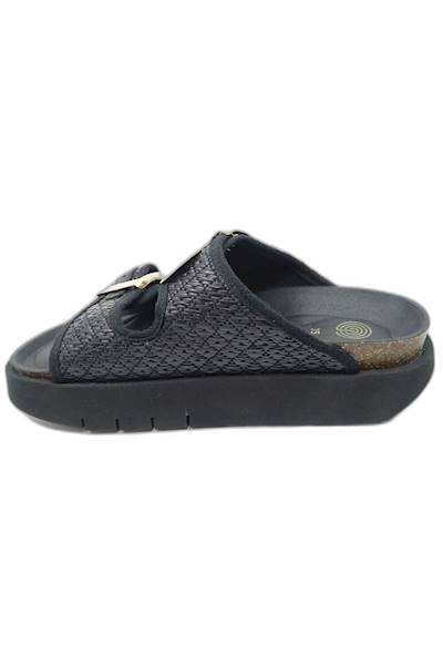 Klapki GENUINS Hawaii Raffia GE-G105669 czarny