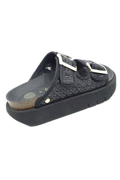 Klapki GENUINS Hawaii Raffia GE-G105669 czarny