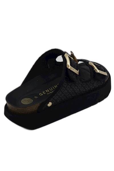 Klapki GENUINS Hawaii Raffia GE-G105669 czarny