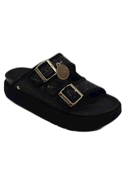 Klapki GENUINS Hawaii Raffia GE-G105669 czarny