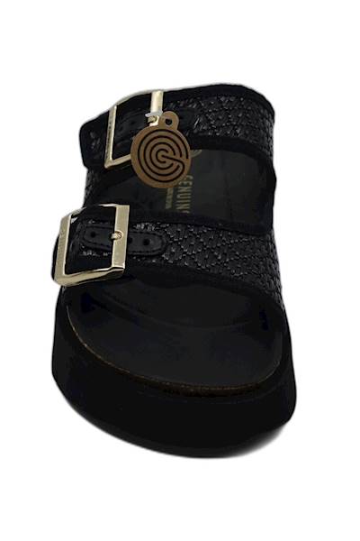 Klapki GENUINS Hawaii Raffia GE-G105669 czarny