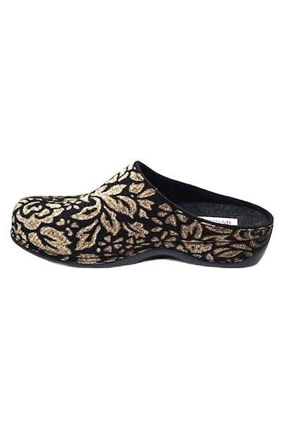 Kapcie BERKEMANN Donata  01028-699 czarny/wzorek