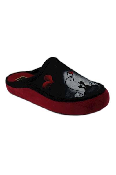 Kapcie  MANITU 330000-04 czerwony/czarny