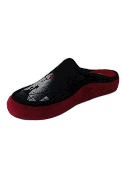 Kapcie  MANITU 330000-04 czerwony/czarny