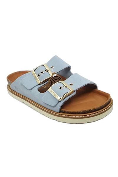 Klapki GENUINS Hawaii Velour G106252 niebieski