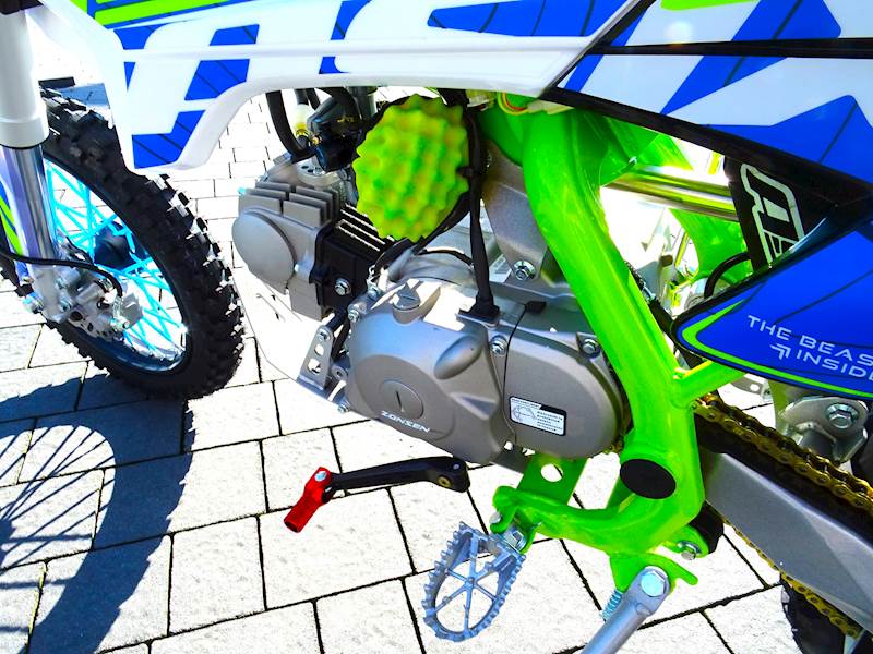 CROSS ASIX XB28 E-START 14/12 110CC • Kolor: Niebiesko/limonkowy