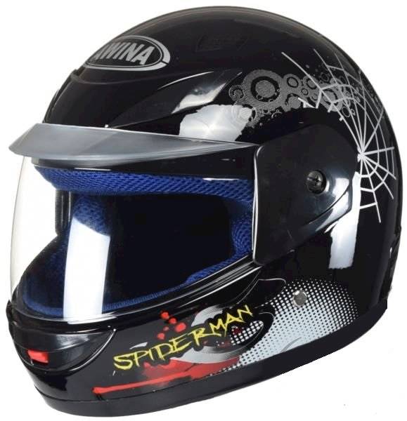 KASK DZIECIĘCY SPIDERMAN CZARNY POŁYSK