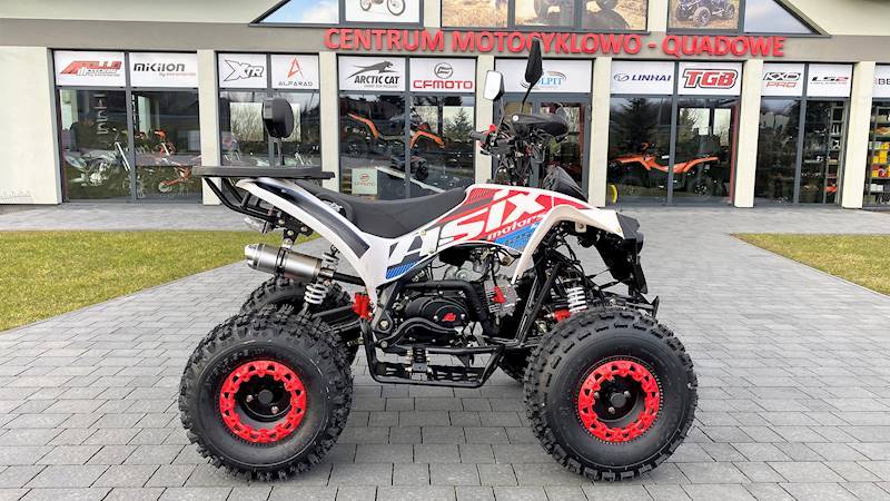 QUAD AVENGER 8" 125CC • Kolor: Biało/czerwony • Rodzaj skrzyni: Półautomat 3+1