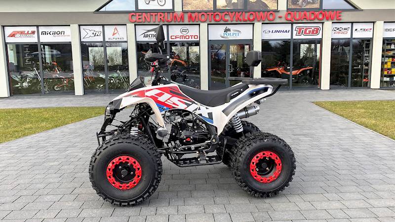 QUAD AVENGER 8" 125CC • Kolor: Biało/czerwony • Rodzaj skrzyni: Półautomat 3+1
