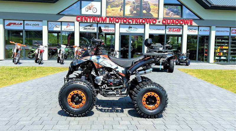 QUAD AVENGER 8" 125CC • Kolor: Czarno/pomarańczowy • Rodzaj skrzyni: Półautomat 3+1