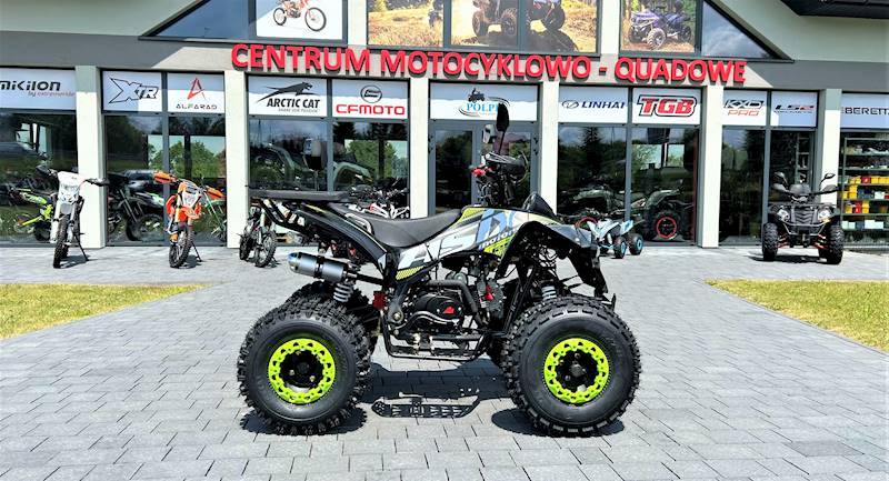 QUAD AVENGER 8" 125CC • Kolor: Czarno/limonkowy • Rodzaj skrzyni: Półautomat 3+1