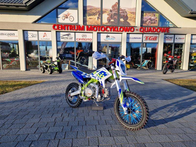 CROSS ASIX XB28 E-START 14/12 125CC • Kolor: Niebiesko/limonkowy