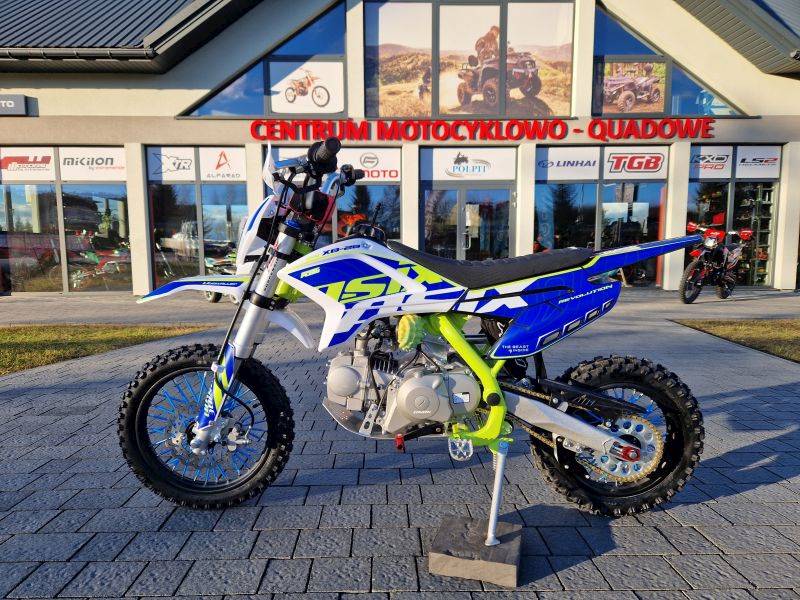 CROSS ASIX XB28 E-START 14/12 125CC • Kolor: Niebiesko/limonkowy