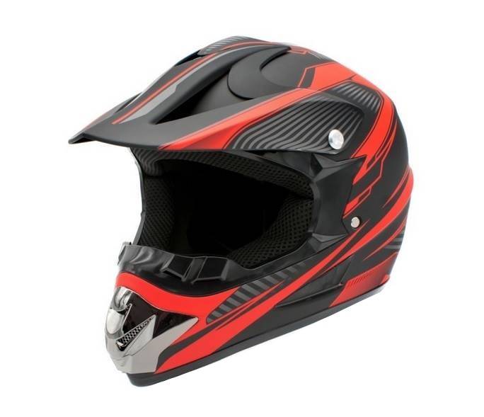KASK JUNIOR CROSS 125 CZARNO-CZERWONY • Rozmiar: L