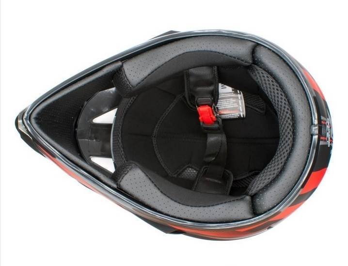 KASK JUNIOR CROSS 125 CZARNO-CZERWONY • Rozmiar: L