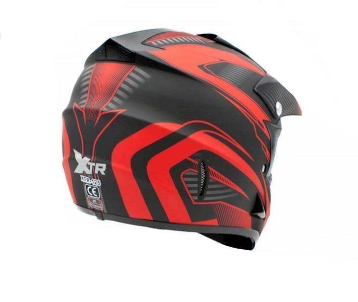 KASK JUNIOR CROSS 125 CZARNO-CZERWONY • Rozmiar: L