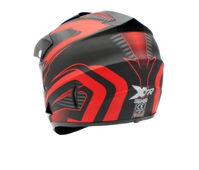 KASK JUNIOR CROSS 125 CZARNO-CZERWONY • Rozmiar: L