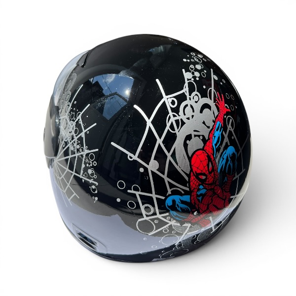 KASK AWINA DZIECIĘCY SPIDERMAN CZARNY POŁYSK