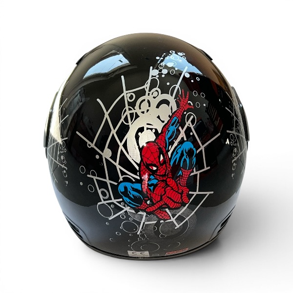 KASK AWINA DZIECIĘCY SPIDERMAN CZARNY POŁYSK