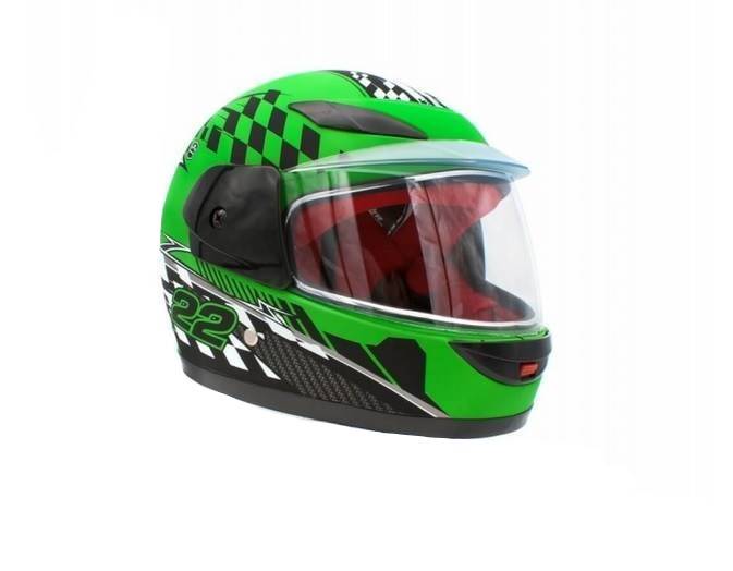 KASK DZIECIĘCY PEŁNY 501 ZIELONY • Rozmiar: L