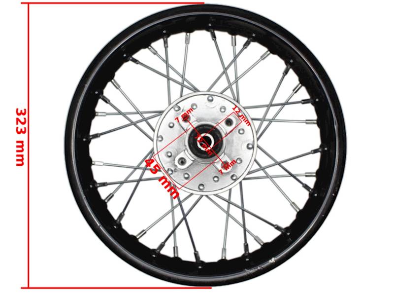 KOŁO FELGA/RAFKA CROSS TYŁ 12"  110 - 125CC