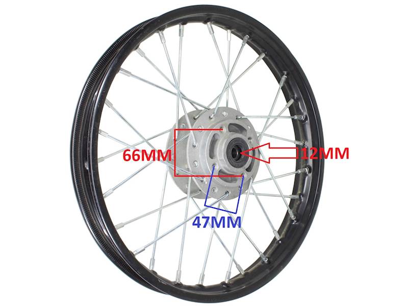 KOŁO FELGA/RAFKA CROSS PRZÓD 14" 110 - 125CC