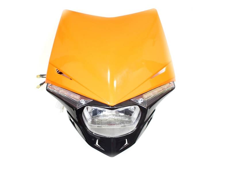 OWIEWKA LAMPA PRZÓD POMARAŃCZOWA CROSS ENDURO