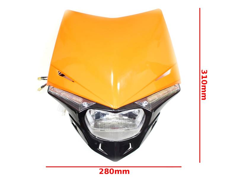 OWIEWKA LAMPA PRZÓD POMARAŃCZOWA CROSS ENDURO
