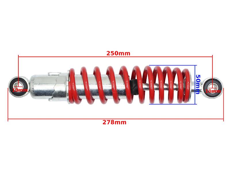 AMORTYZATOR PRZÓD 25CM ATV 110-125CC CZERWONY
